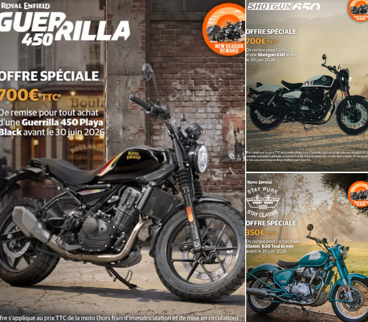 Nouvelles offres commerciales chez Royal Enfield Paris Bastille